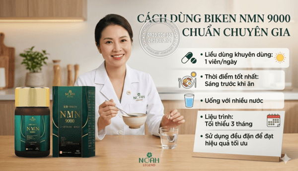 Cách dùng thuốc trẻ hóa Biken NMN 9000 chuẩn chuyên gia